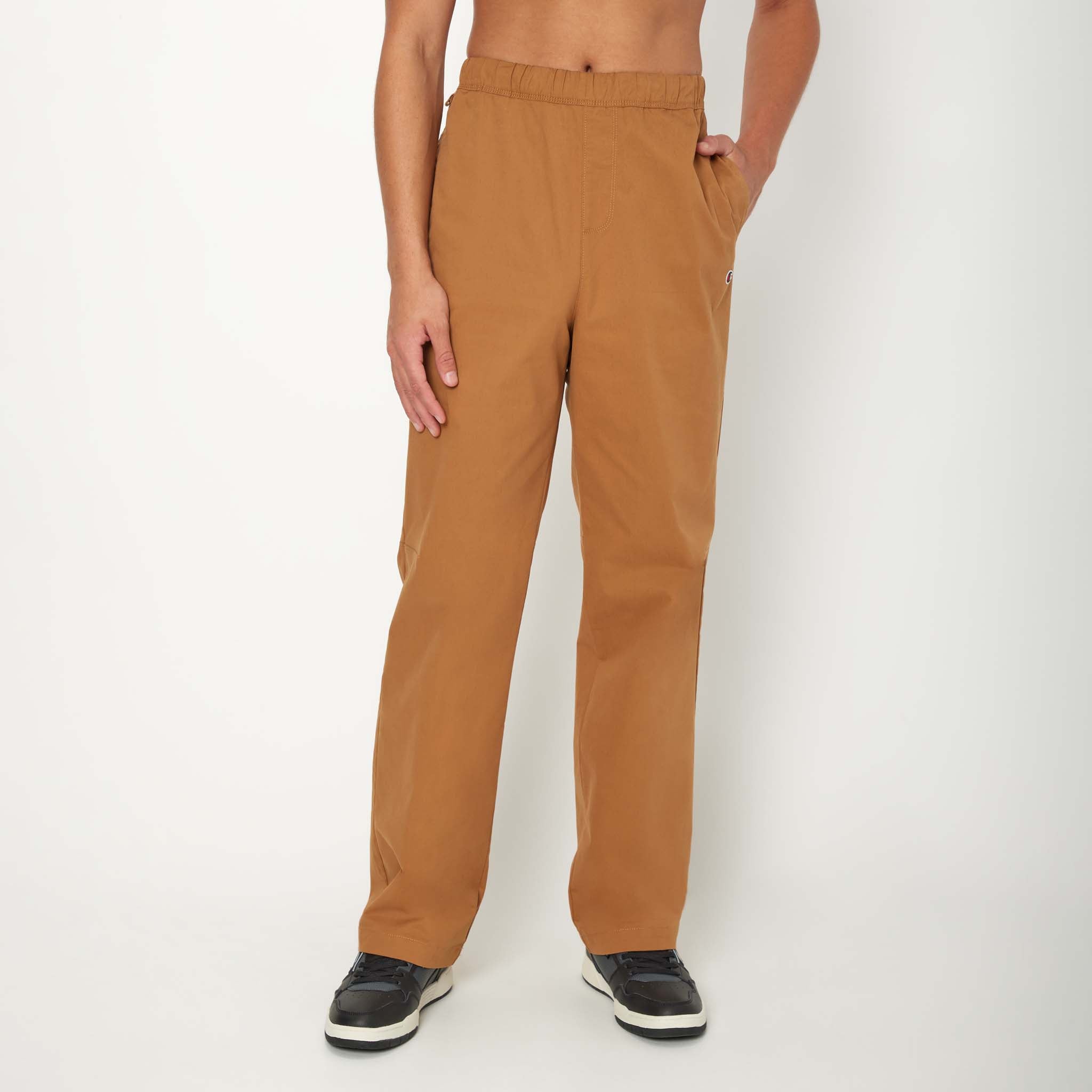 Men's Cotton Stretch Twill Pants with Elastic Waistband