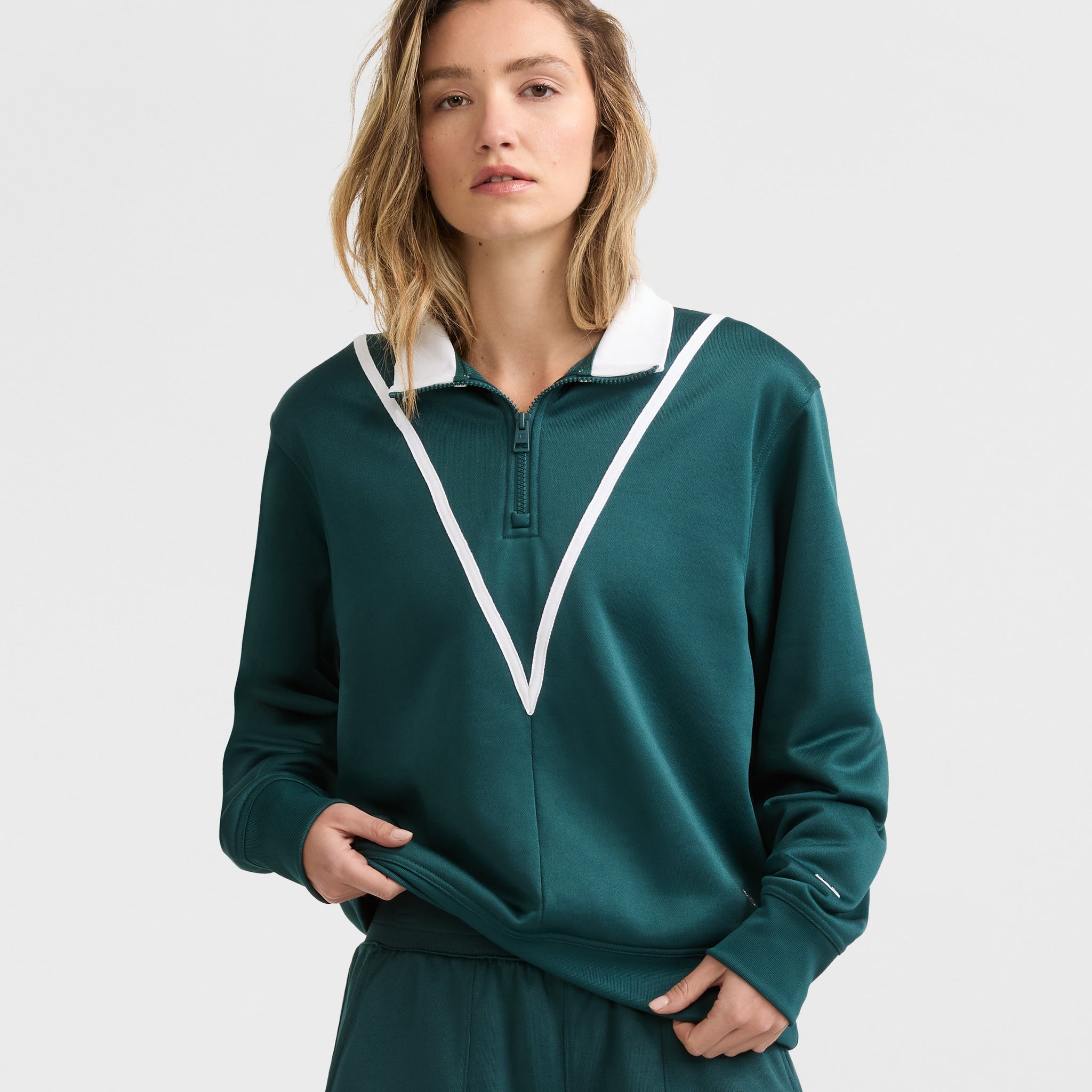 Champion Women's Tennis 1/4 Zip Pullover - Sporty Cotton Blend