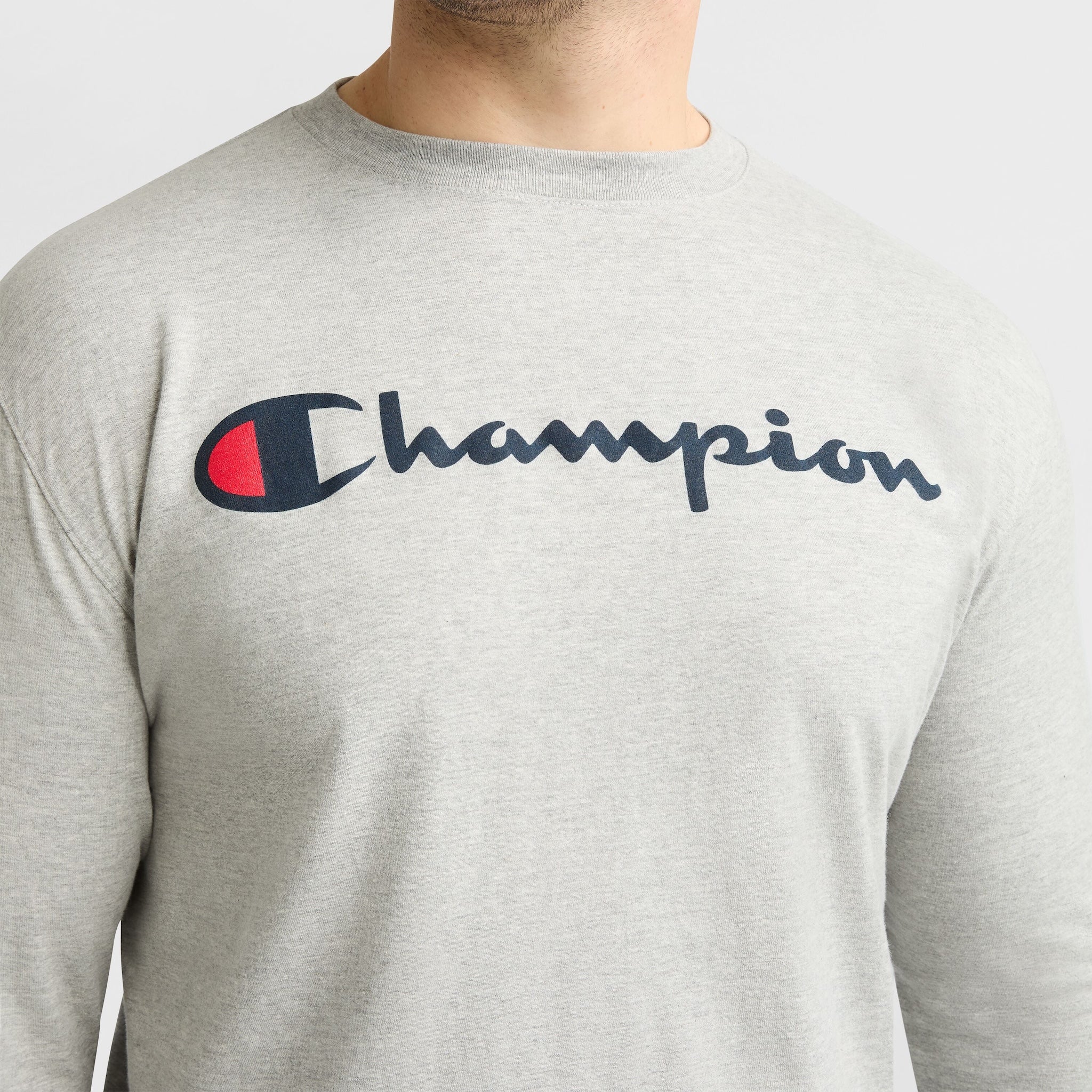 Champion Classic Script Logo Long Sleeve T-Shirt for Big & Tall Men