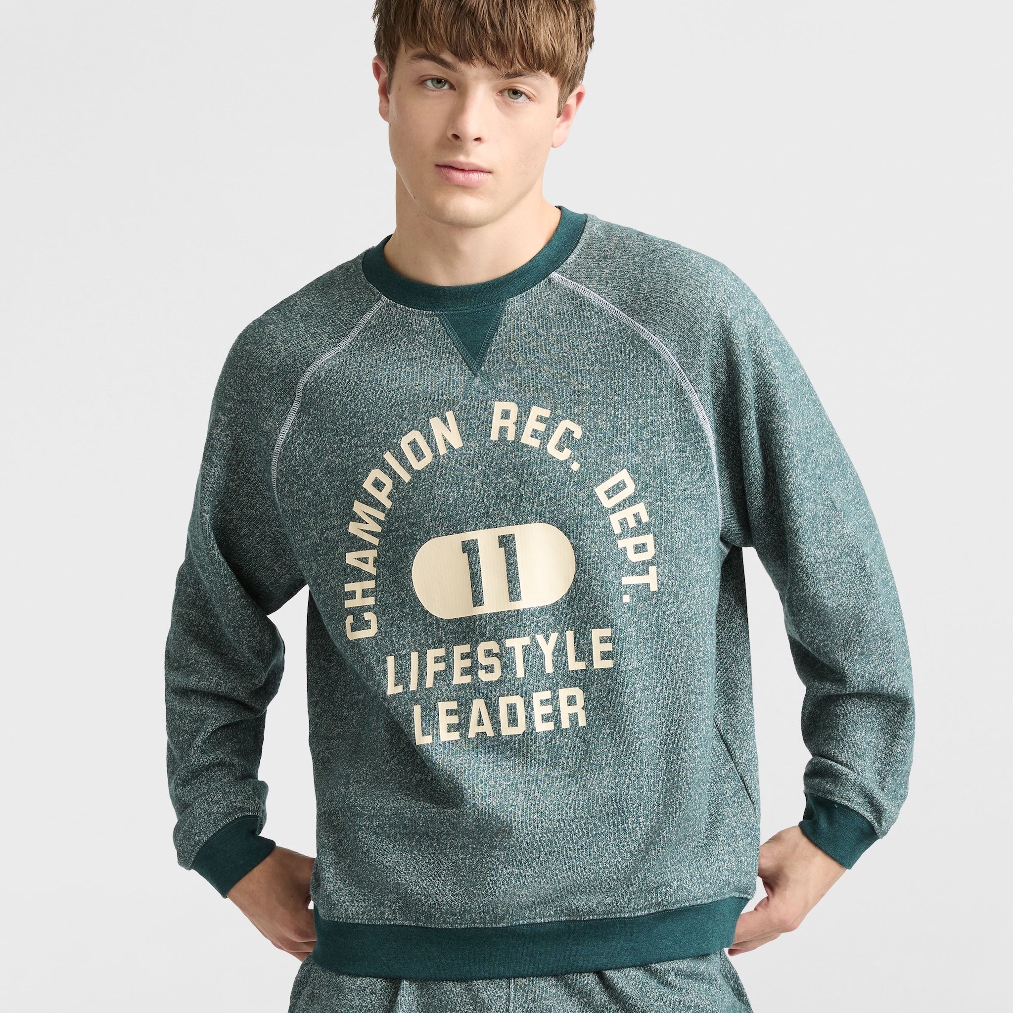 Champion Yearbook Raglan Crewneck Sweatshirt for Men - Vintage Style