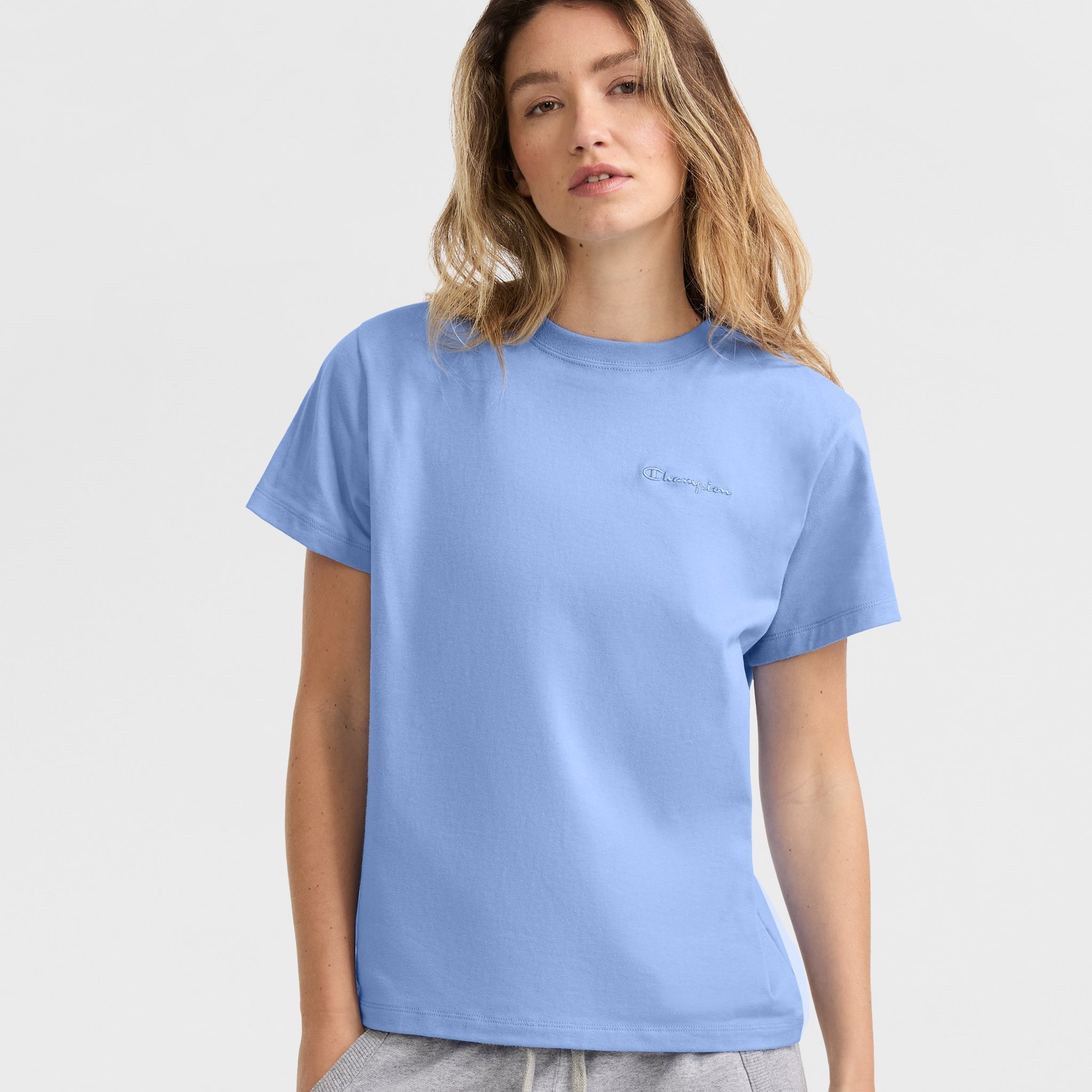 Champion Women's Classic Cotton T-Shirt with Chest Script