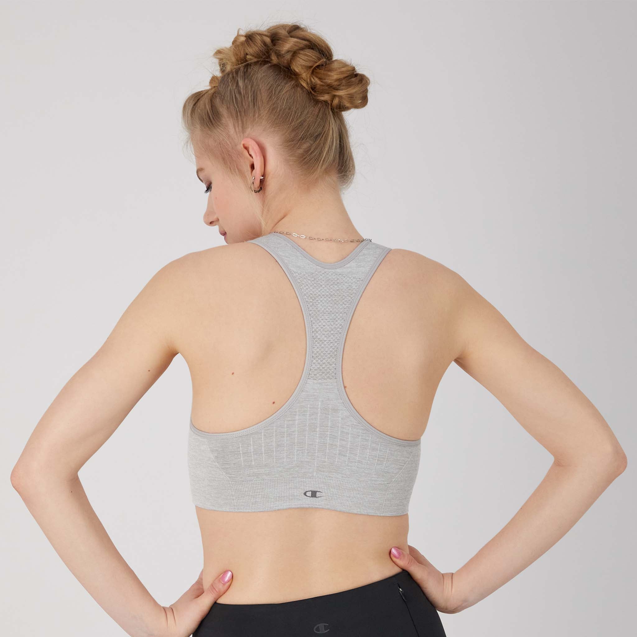 Women's C Logo Infinity Racerback Sports Bra - Seamless & Moisture Wicking