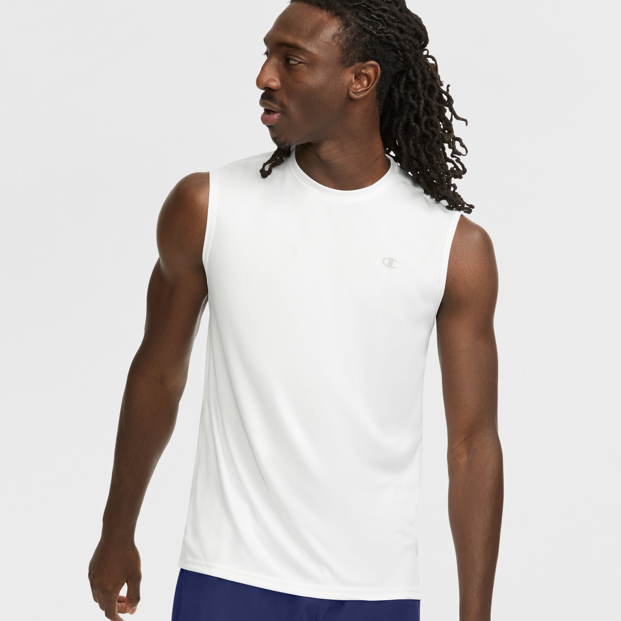 Men's Reflective Logo Muscle Tank - Moisture-Wicking Workout Tee