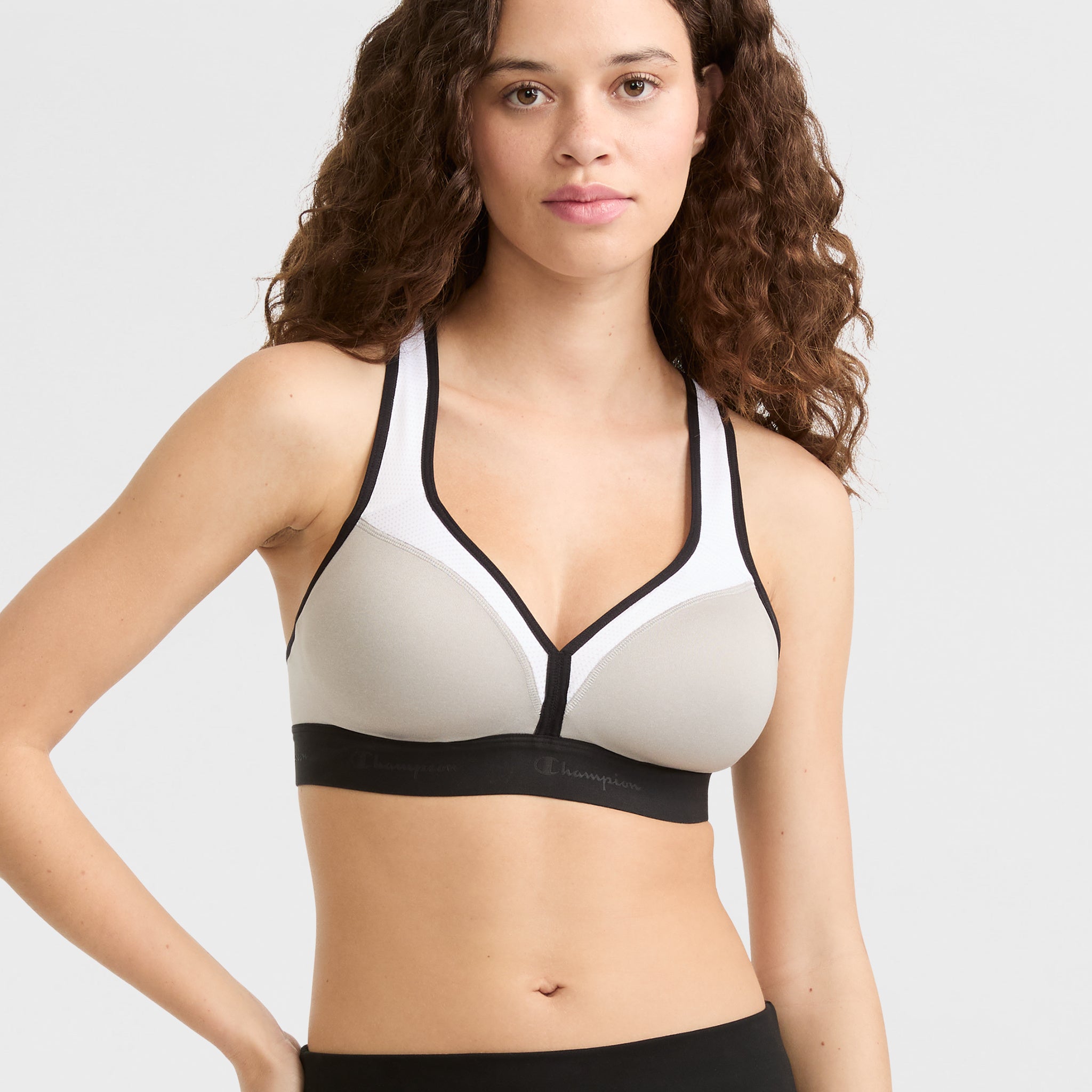 Curvy Racerback Sports Bra for Women with Molded Cups & Moisture-Wicking