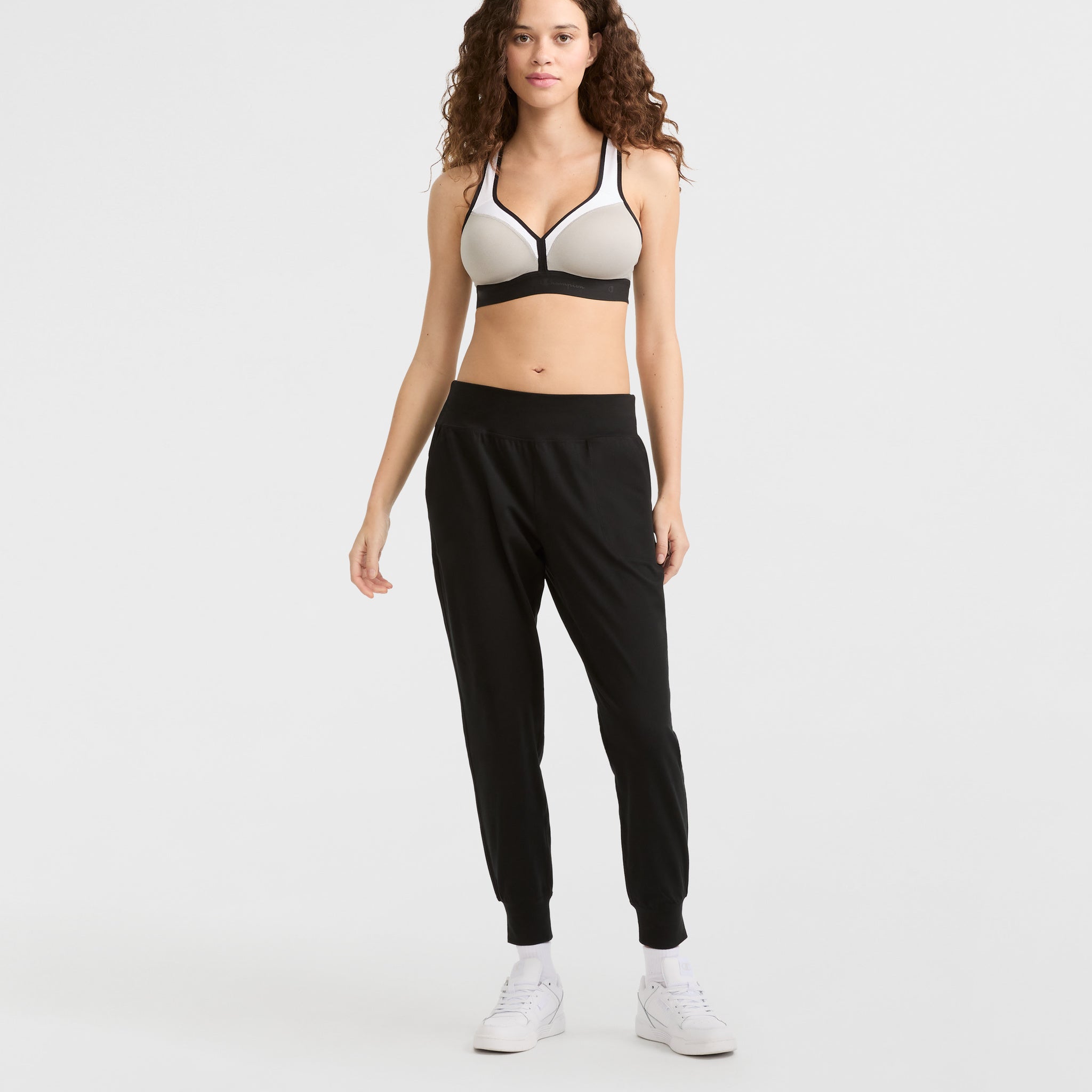 Curvy Racerback Sports Bra for Women with Molded Cups & Moisture-Wicking
