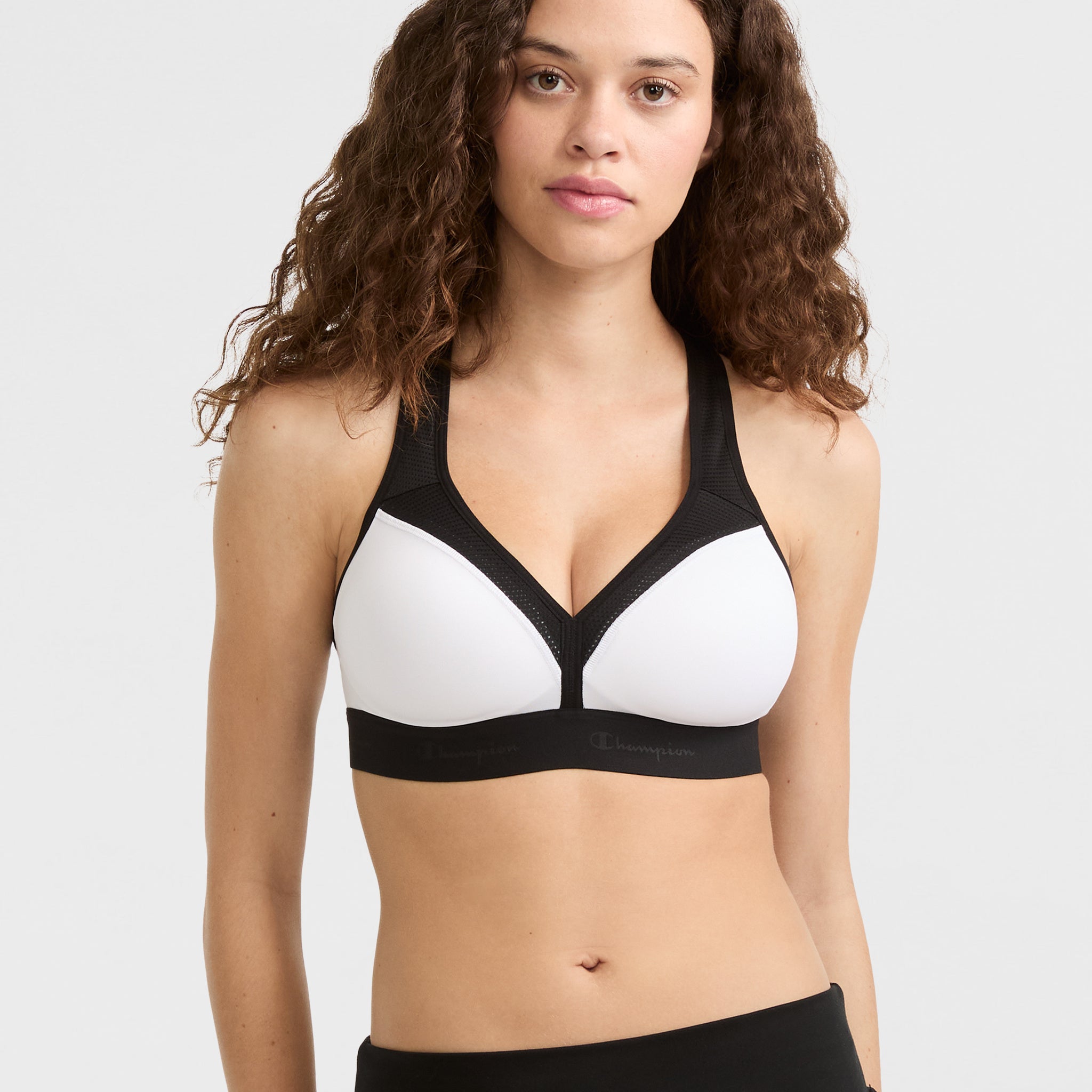 Curvy Racerback Sports Bra for Women with Molded Cups & Moisture-Wicking