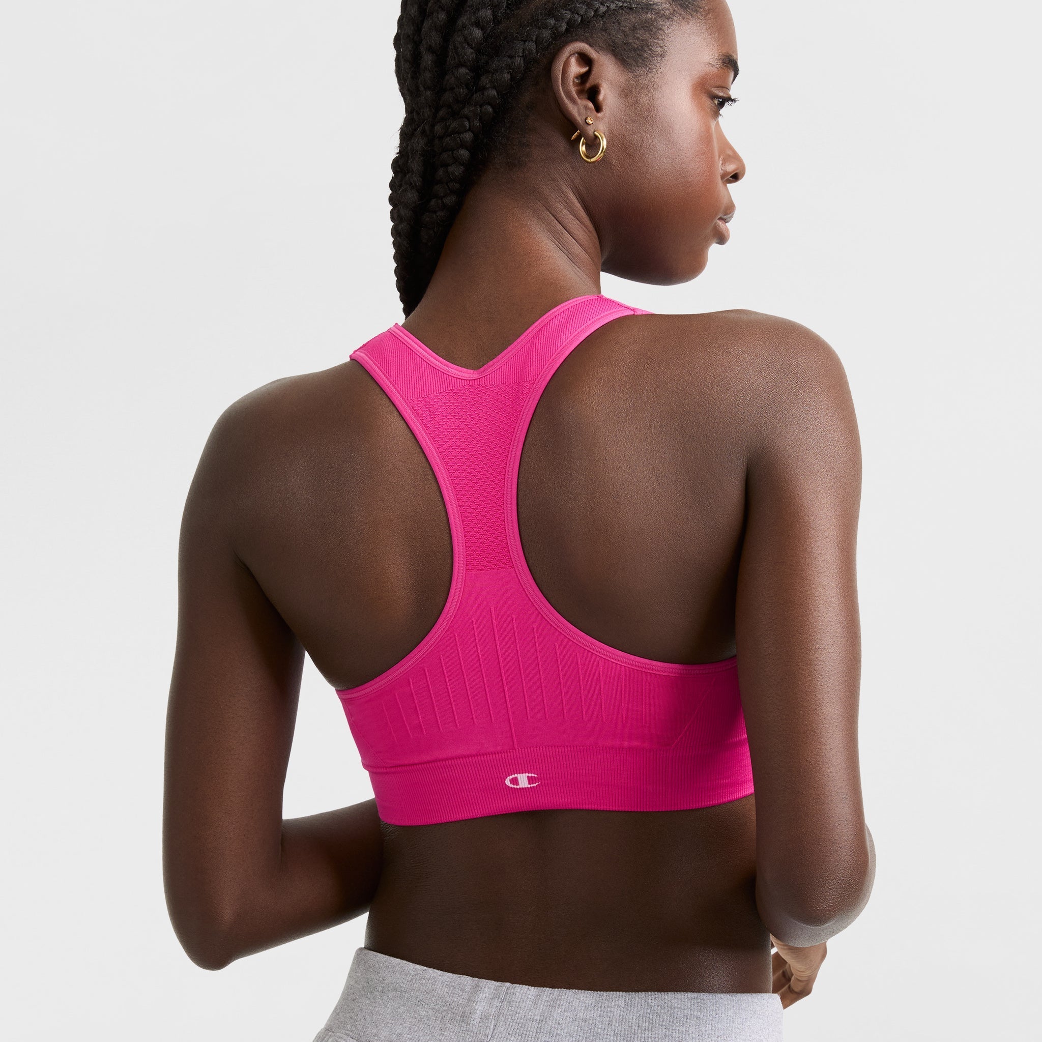 Women's C Logo Infinity Racerback Sports Bra - Seamless & Moisture Wicking