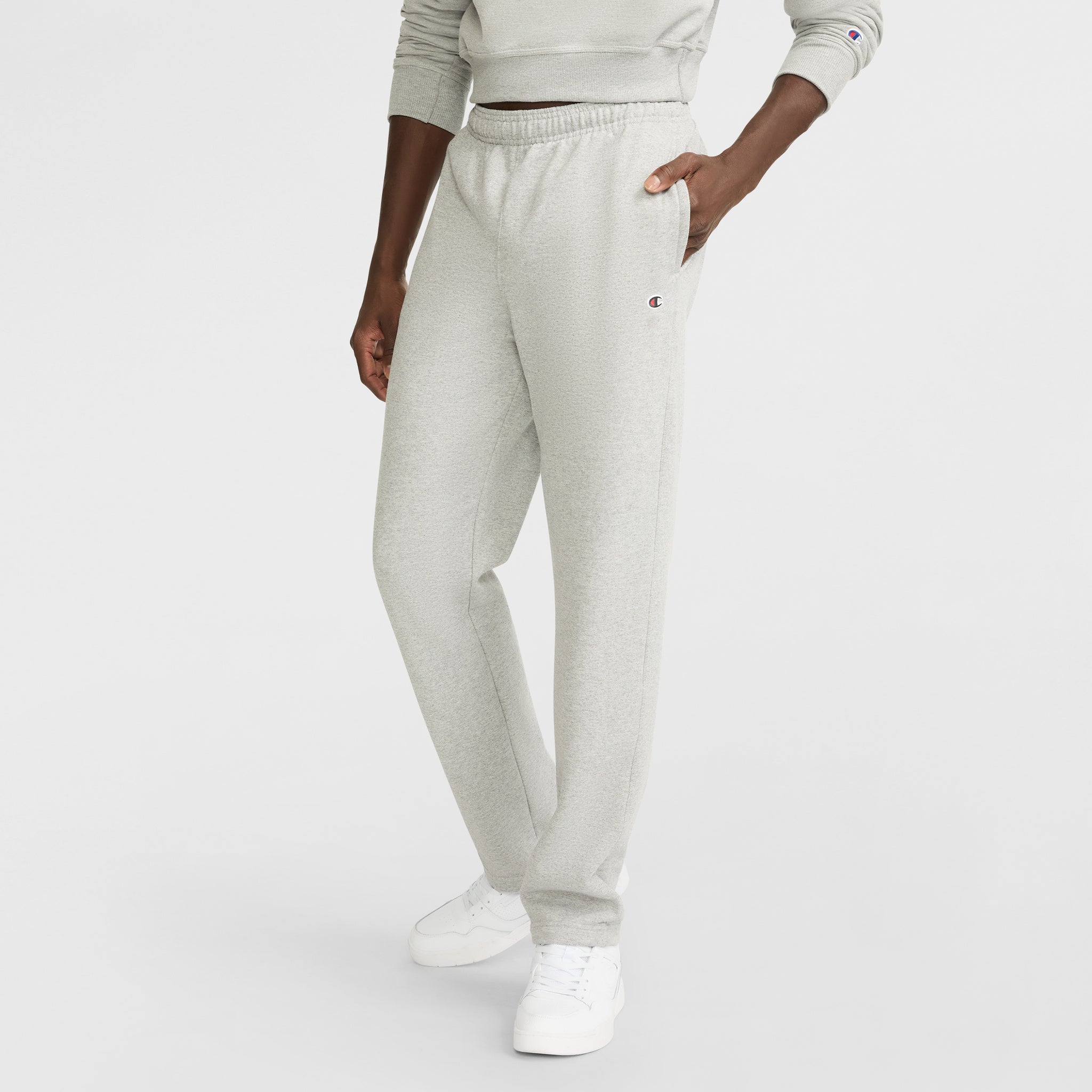Men's Powerblend Open-Hem Sweatpants with C Logo - Soft Cotton Blend