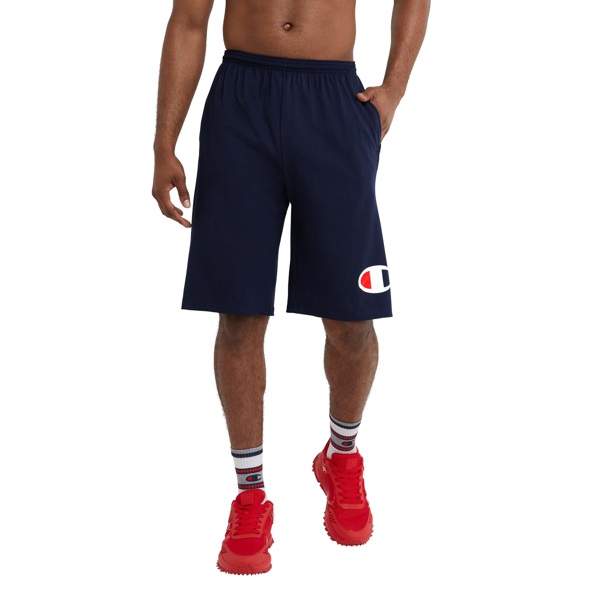 Men's Big & Tall Lounge Shorts with C Logo - Lightweight Cotton