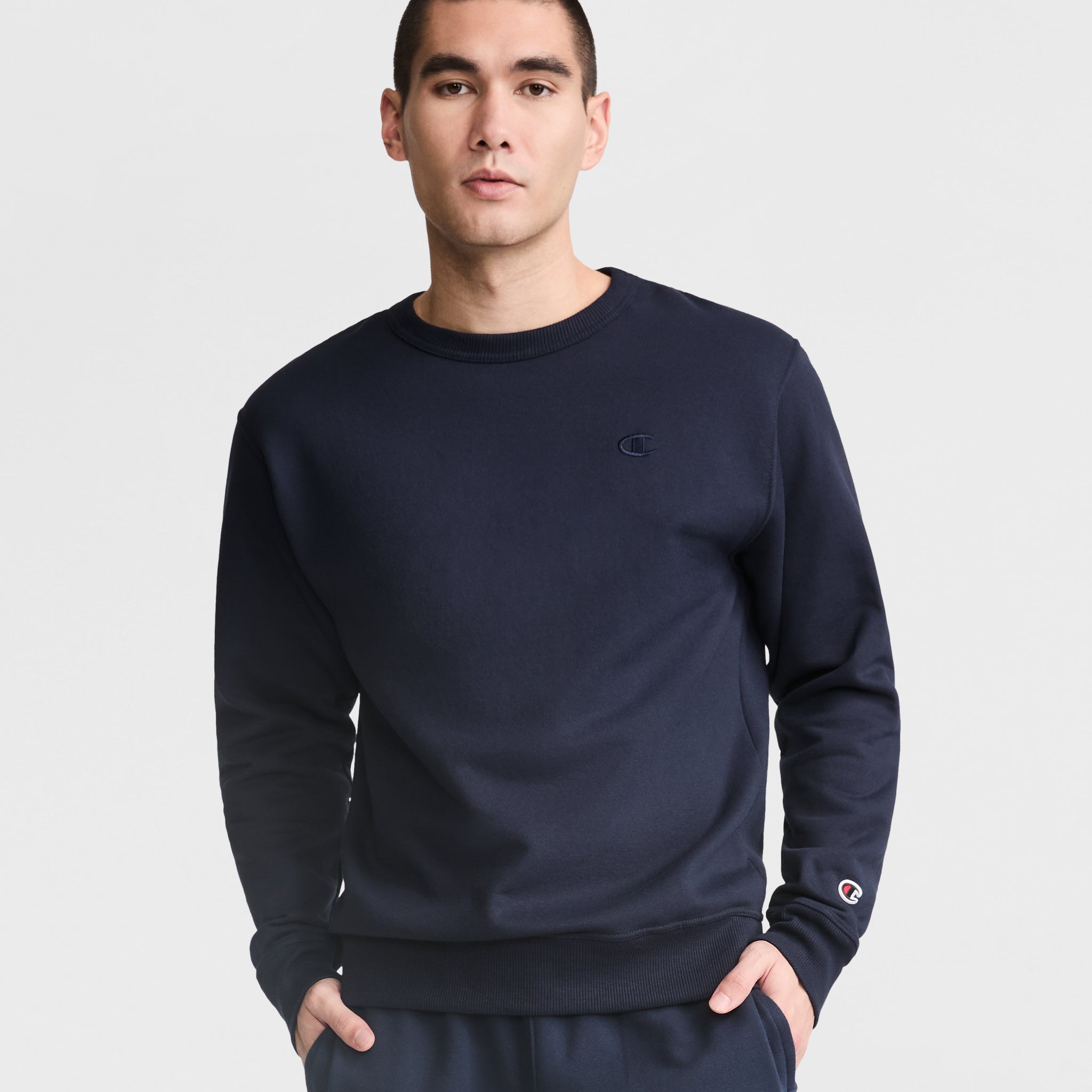 Champion Powerblend Crewneck Sweatshirt with C Logo