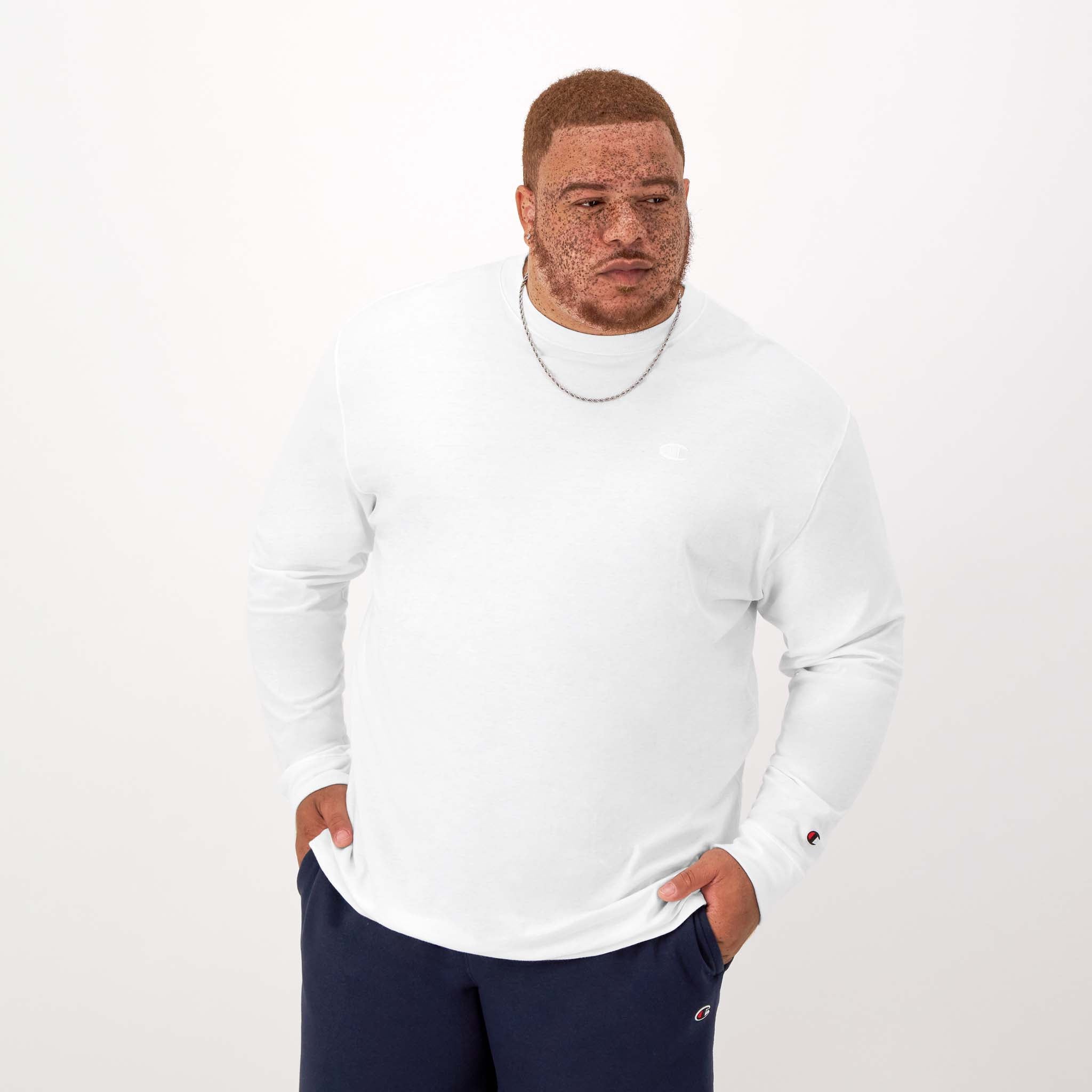 Champion Big & Tall Long-Sleeve T-Shirt with Embroidered Logo