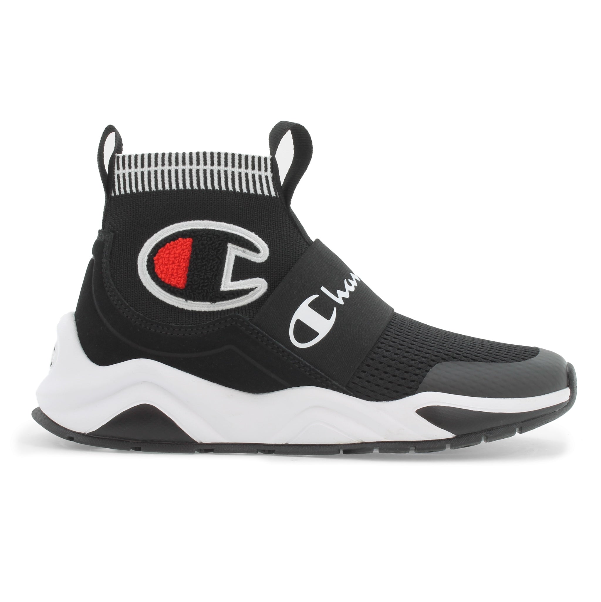 Kids' High-Top Sneakers - Comfortable Stretch Knit & Slip-On Design