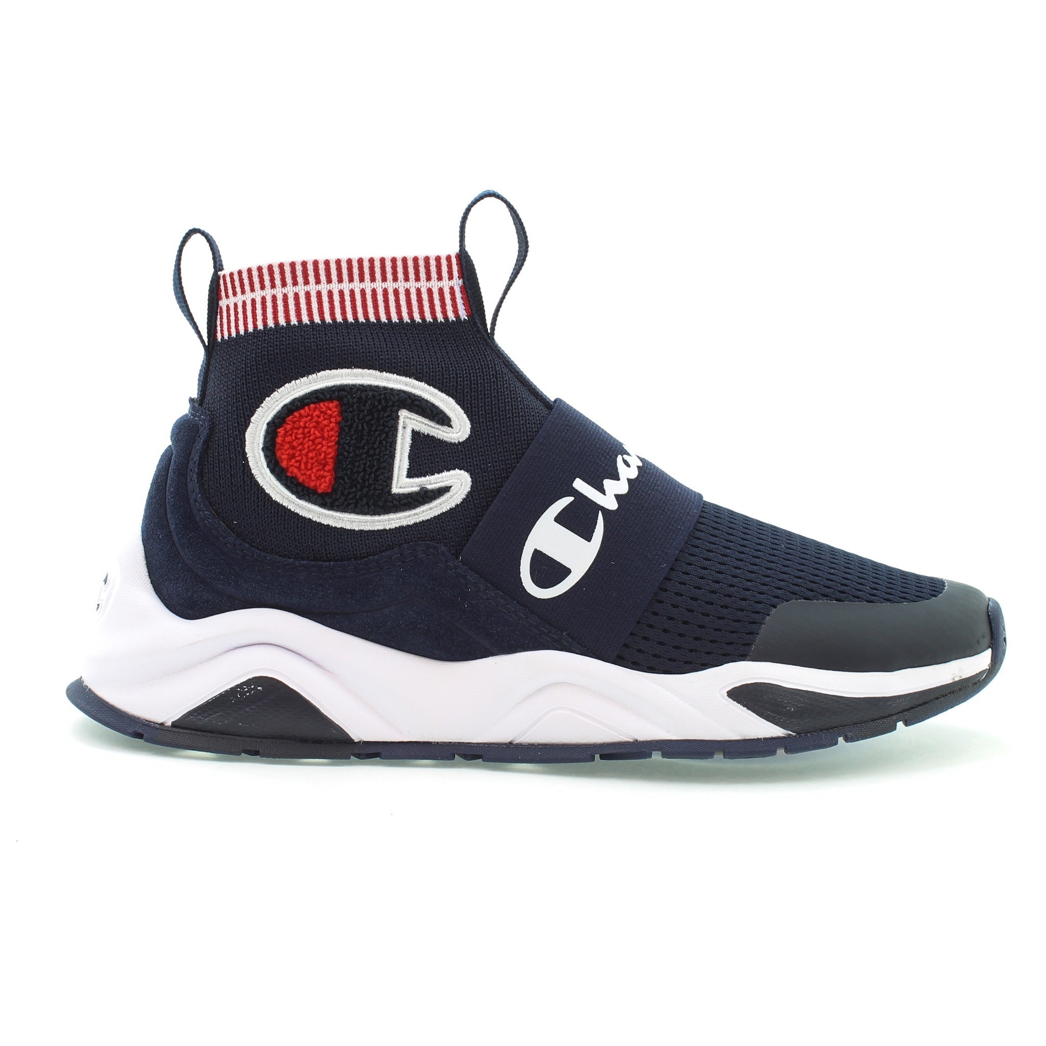 Kids' High-Top Sneakers - Comfortable Stretch Knit & Slip-On Design