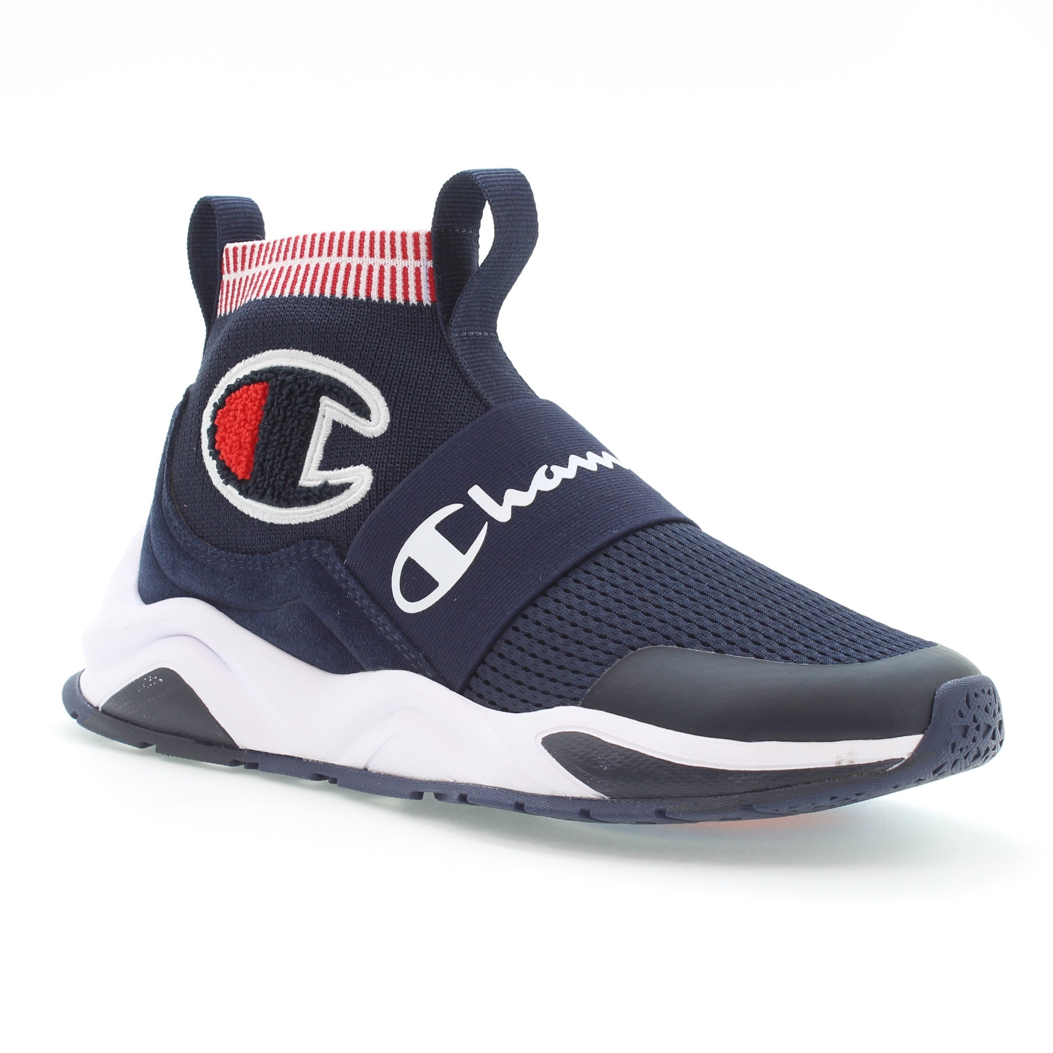 Kids' High-Top Sneakers - Comfortable Stretch Knit & Slip-On Design