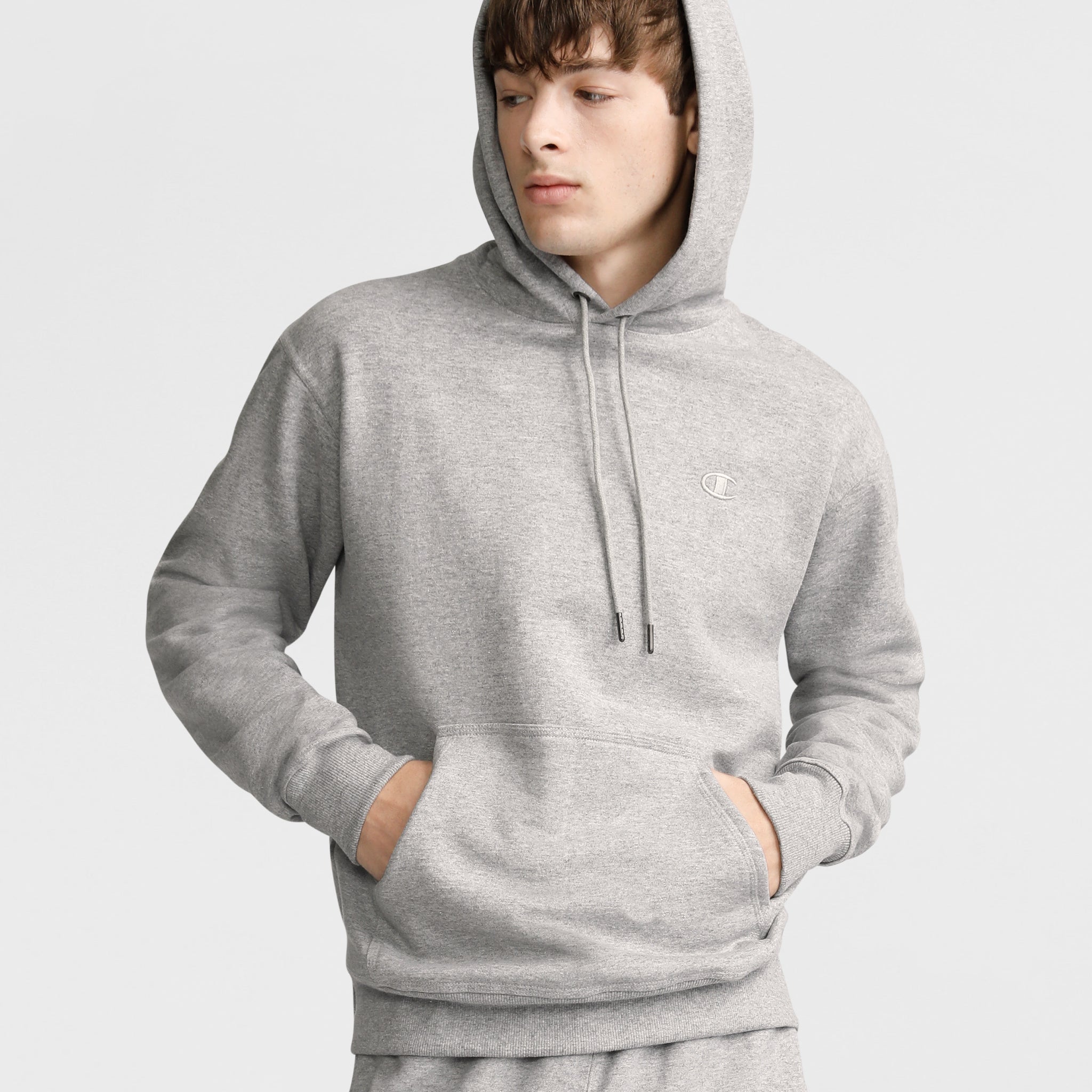 Men's Powerblend Hoodie with C Logo - Comfortable Fleece Sweatshirt