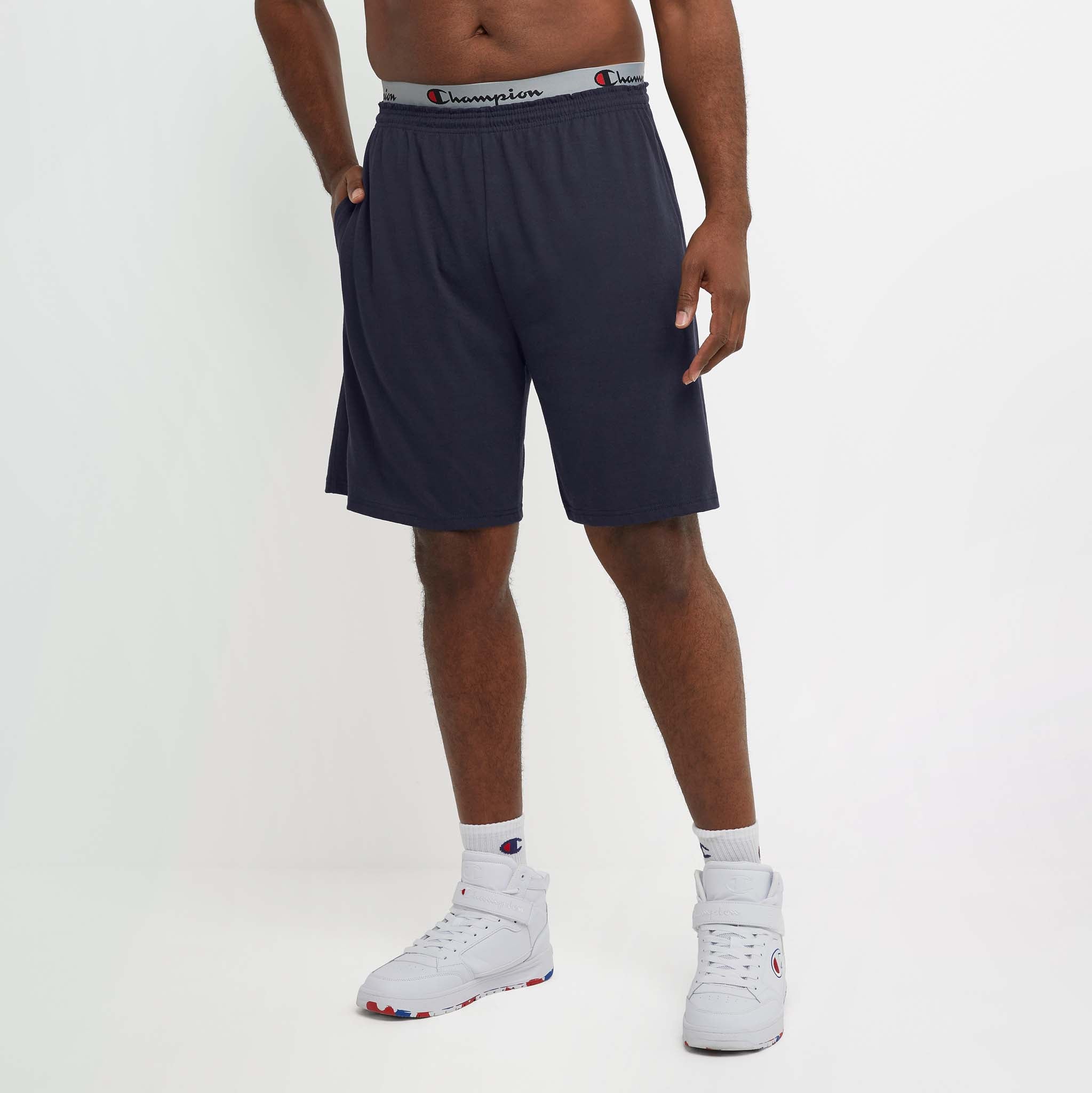 Men's Big & Tall Lounge Shorts with C Logo - Lightweight Cotton Blend