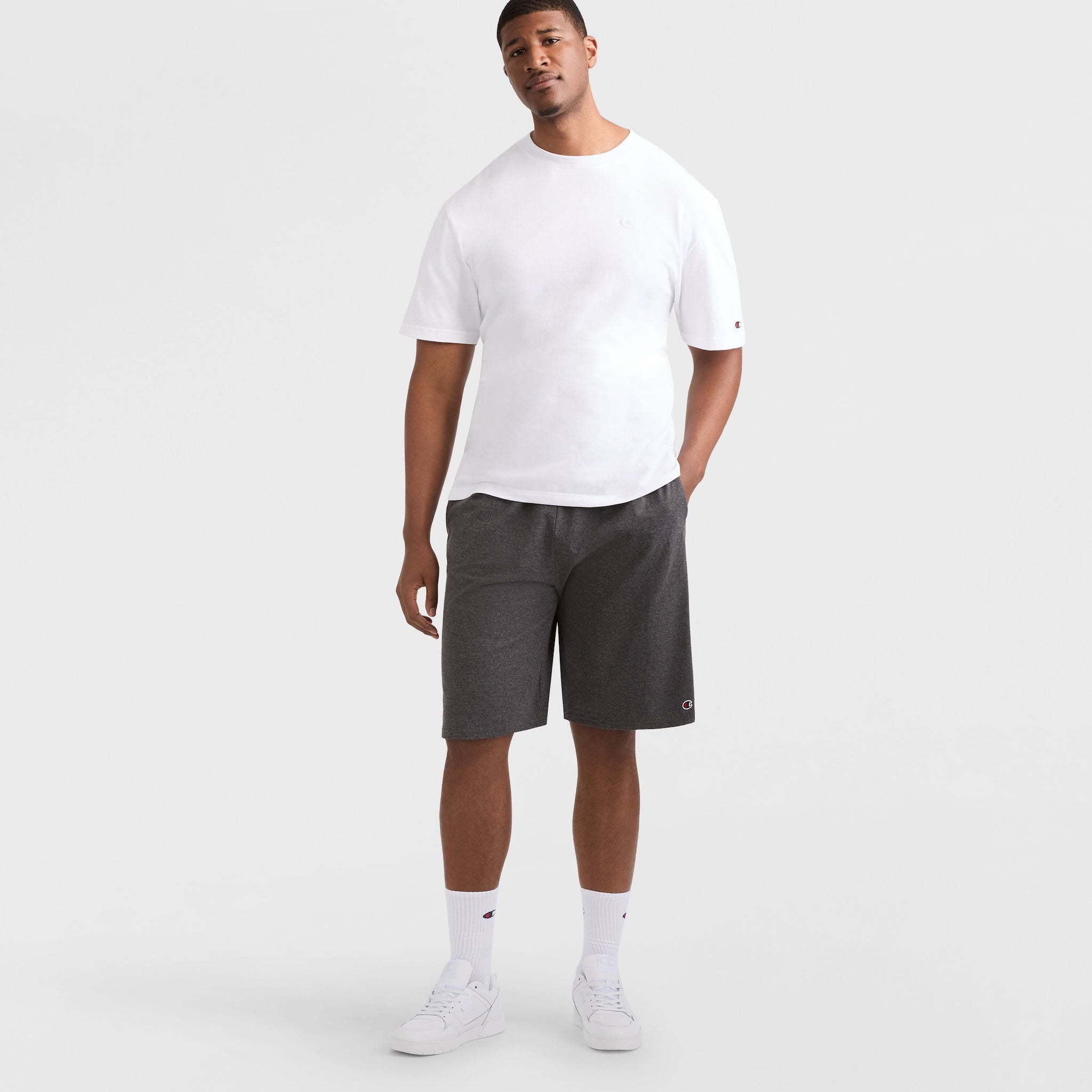 Men's Big & Tall Lounge Shorts with C Logo - Lightweight Cotton Blend