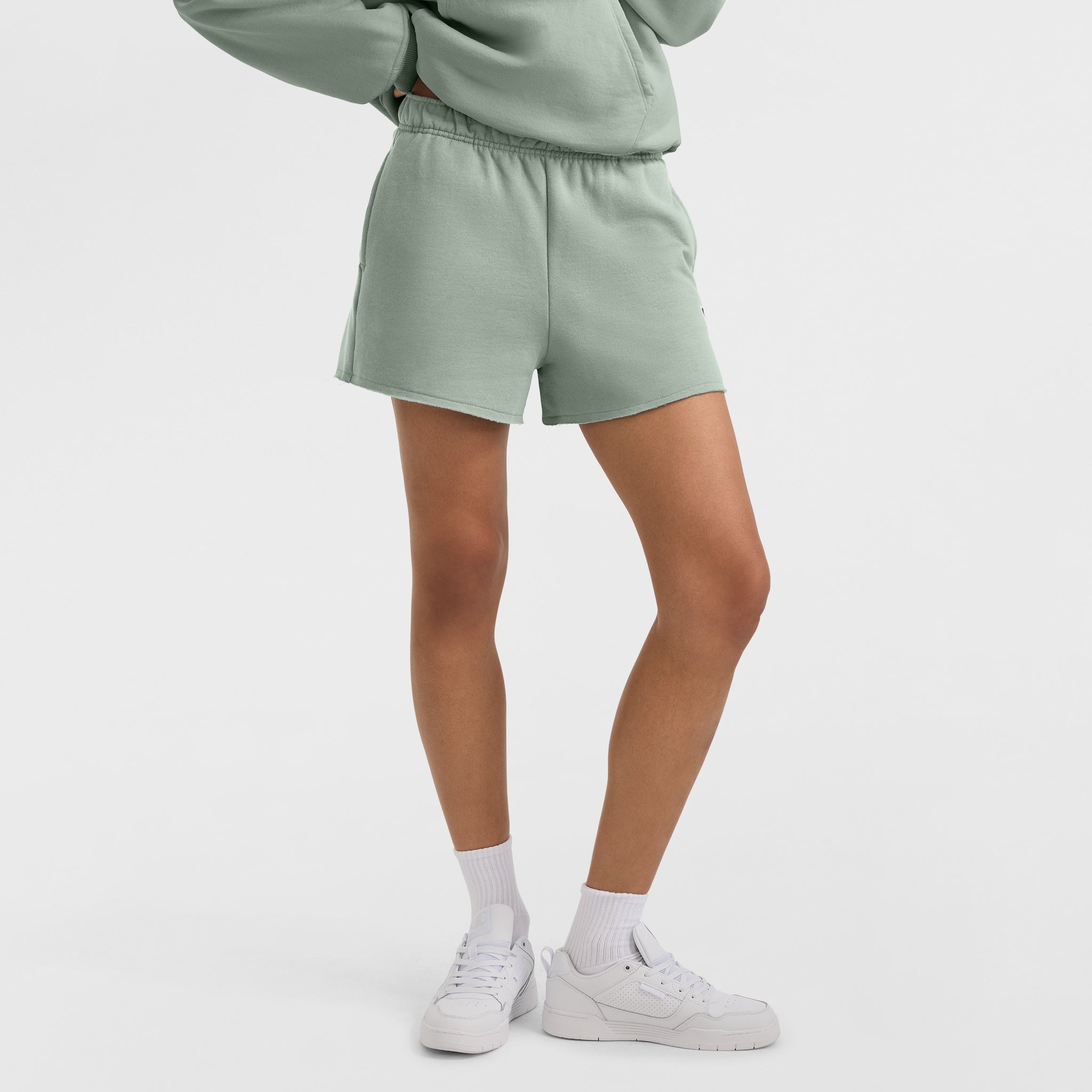 Champion Women's Powerblend Fleece Shorts with C Logo