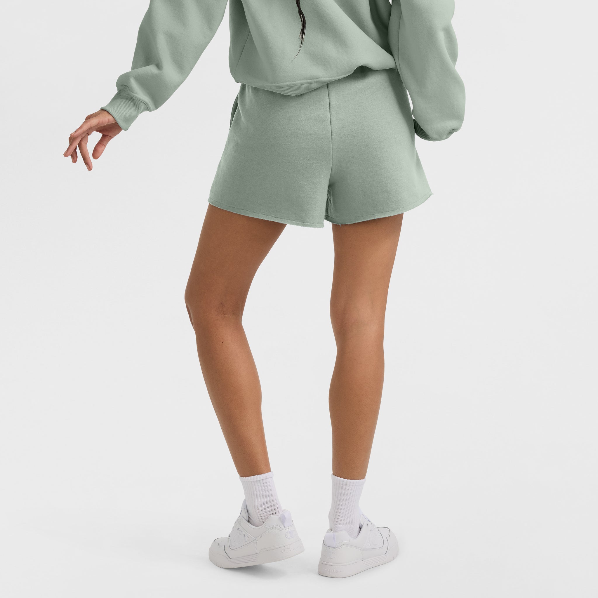 Champion Women's Powerblend Fleece Shorts with C Logo