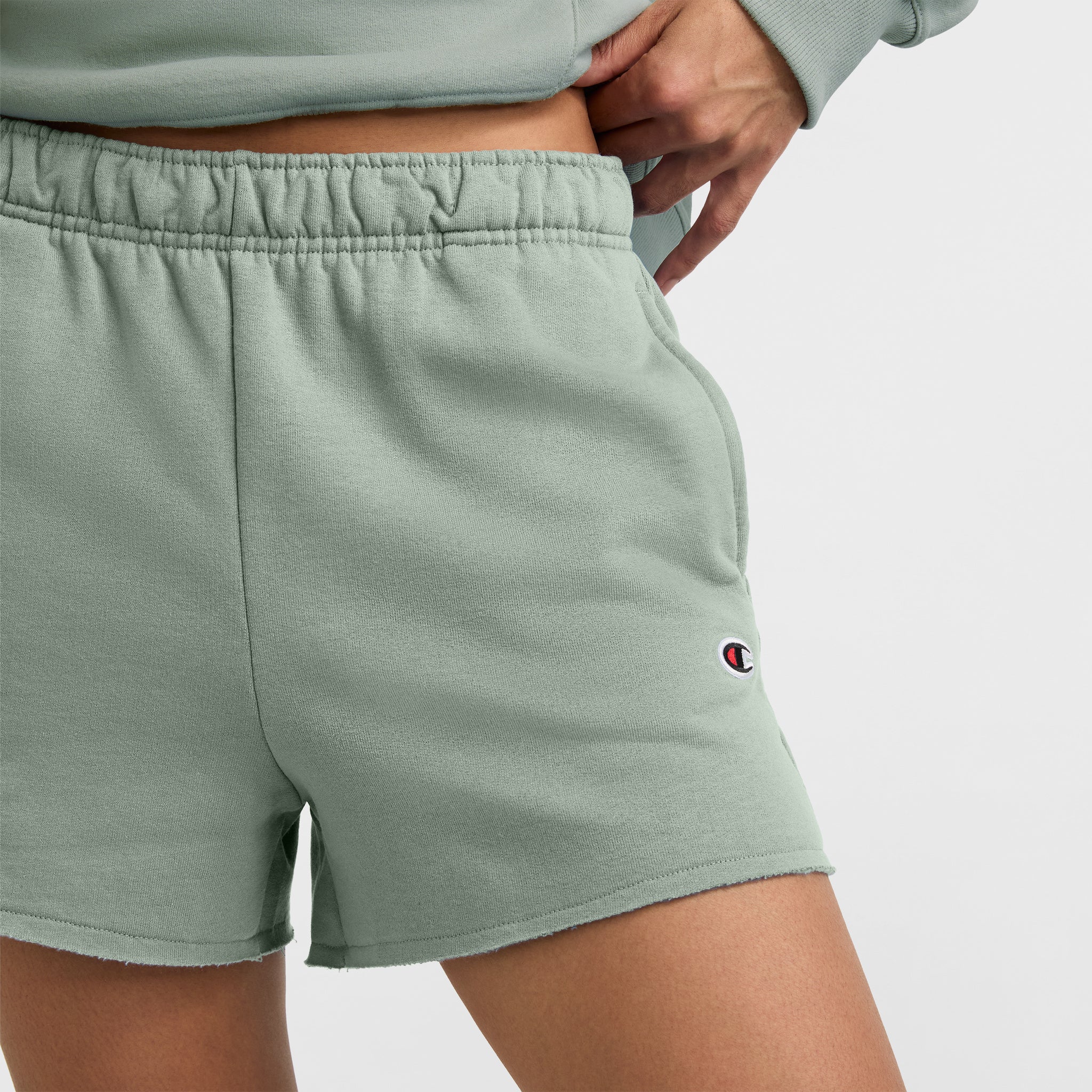 Champion Women's Powerblend Fleece Shorts with C Logo