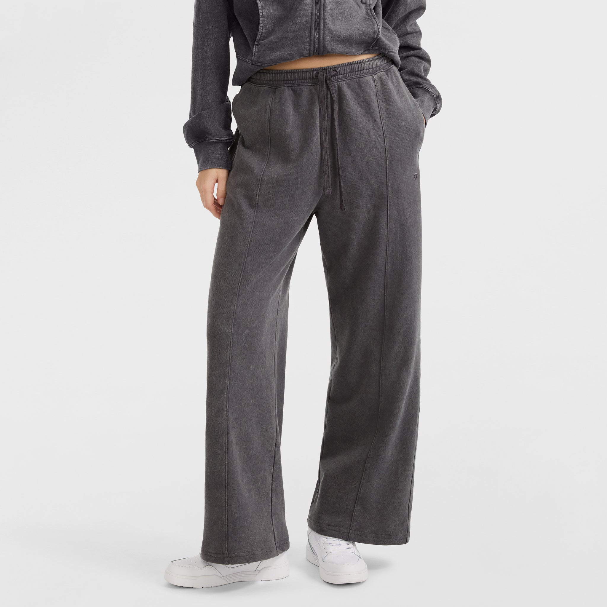Champion Vintage Wash Wide-Leg Cotton Pants with C Logo