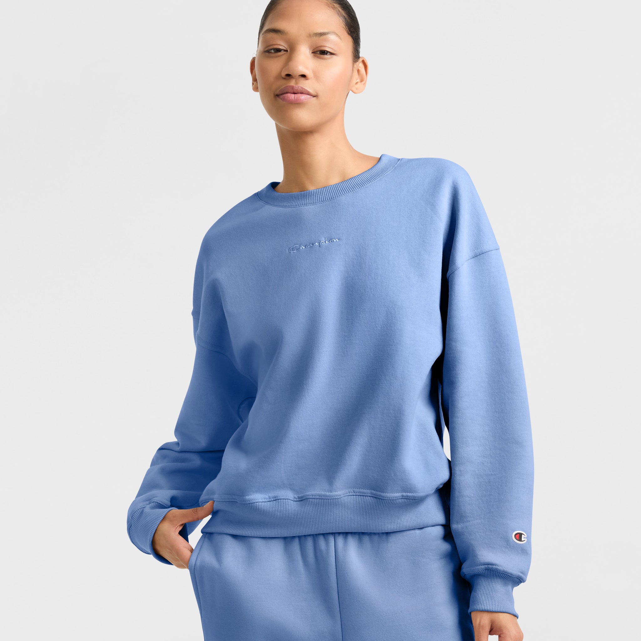 Women's Powerblend Crewneck Sweatshirt with Embroidered Logo