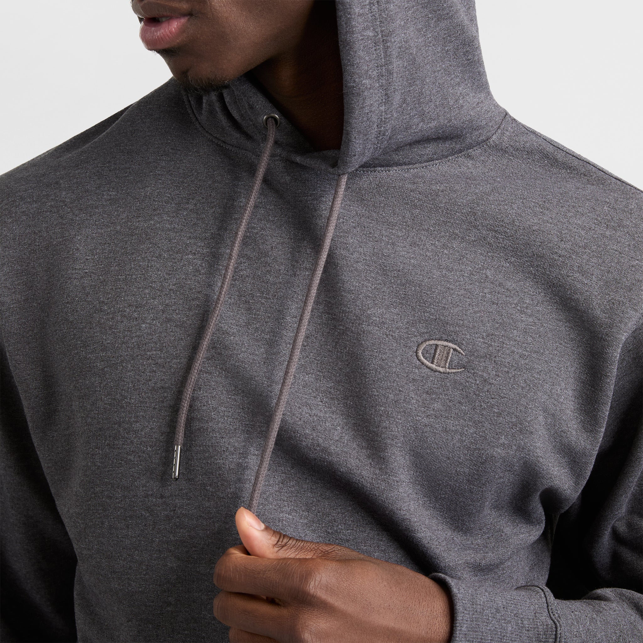 Men's Powerblend Hoodie with C Logo - Comfortable Fleece Sweatshirt