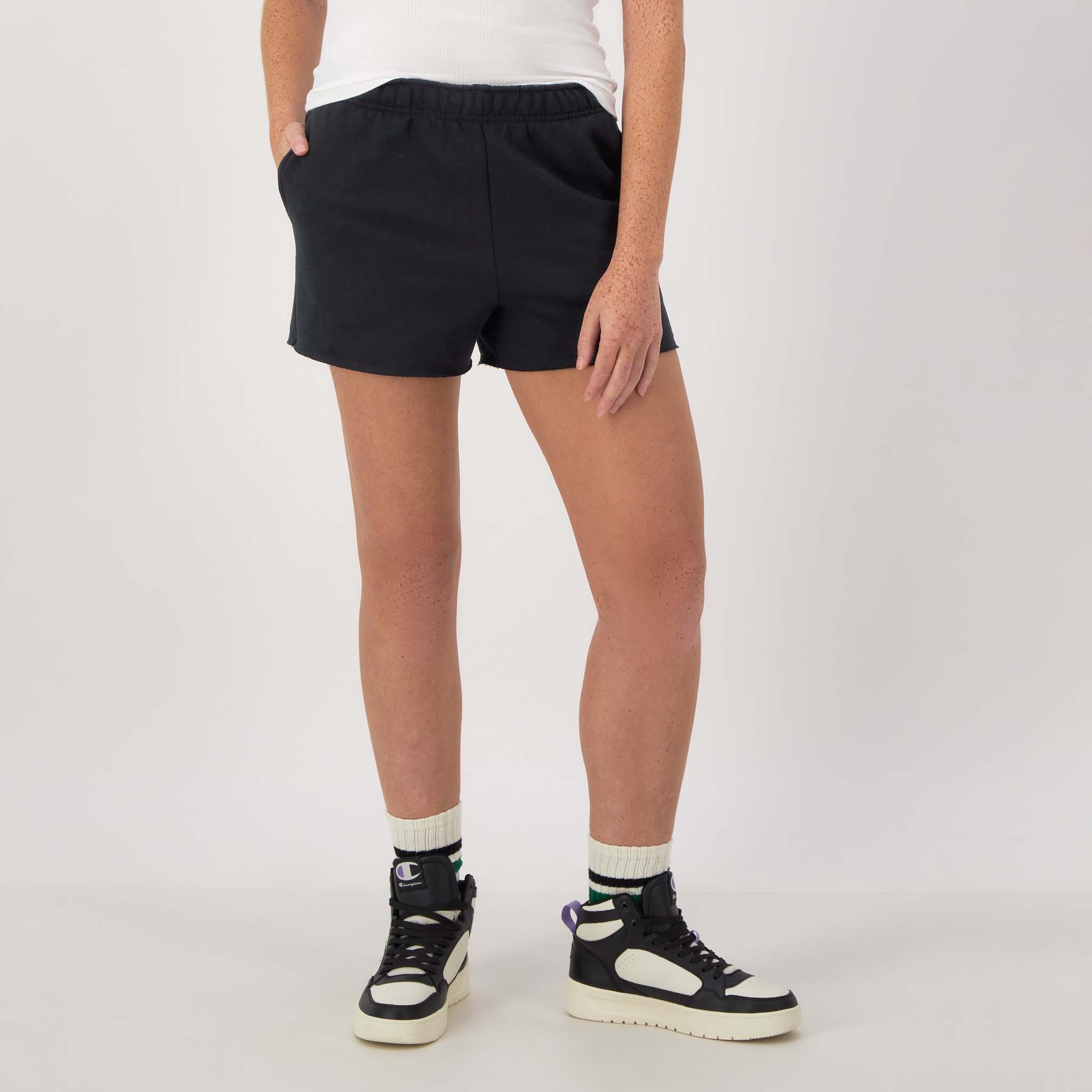Champion Women's Powerblend Fleece Shorts with C Logo