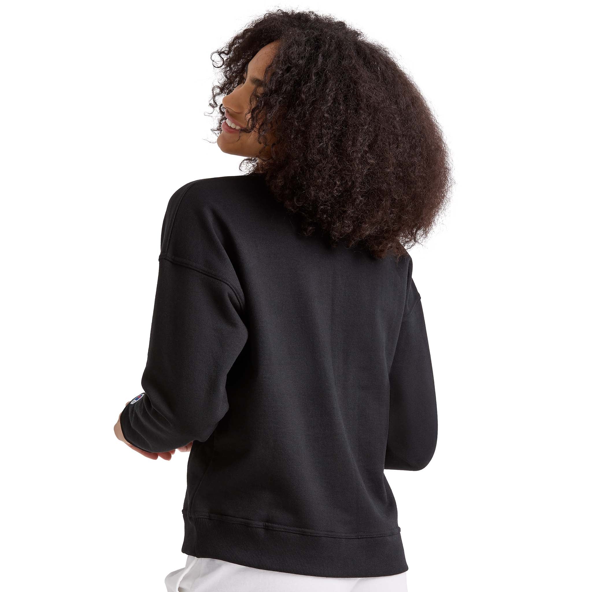 Champion Women's Powerblend Fleece Crewneck Sweatshirt with Script Logo