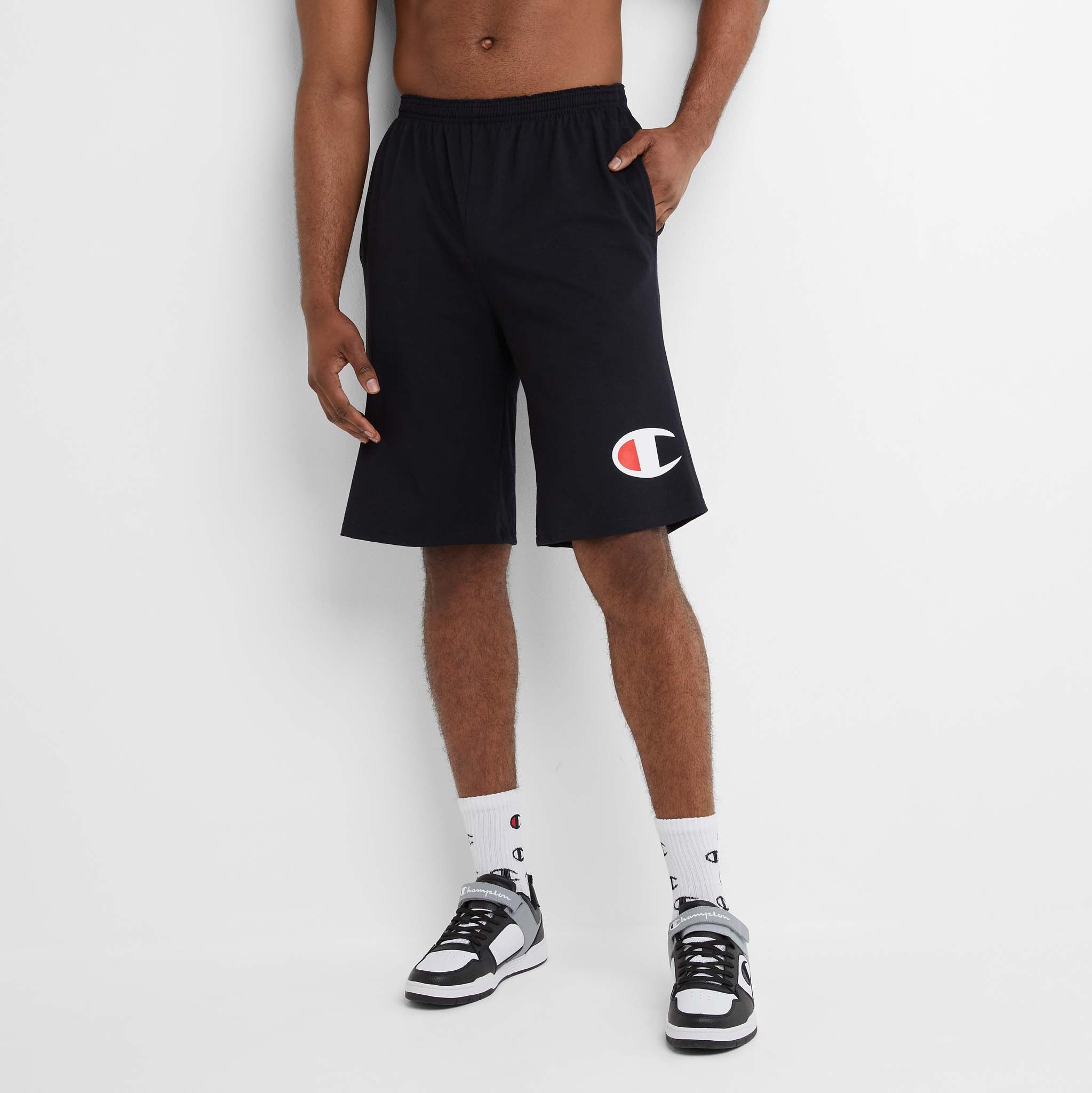 Men's Big & Tall Lounge Shorts with C Logo - Lightweight Cotton