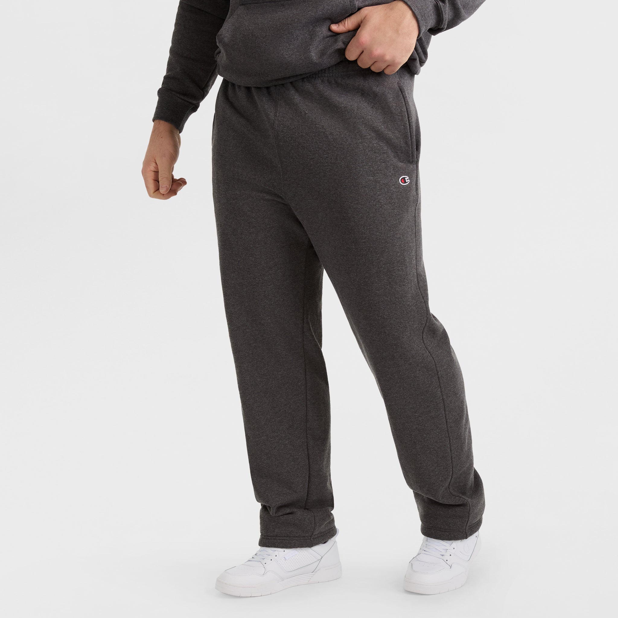 Men's Big & Tall Fleece Sweatpants with Open Hem & C Logo
