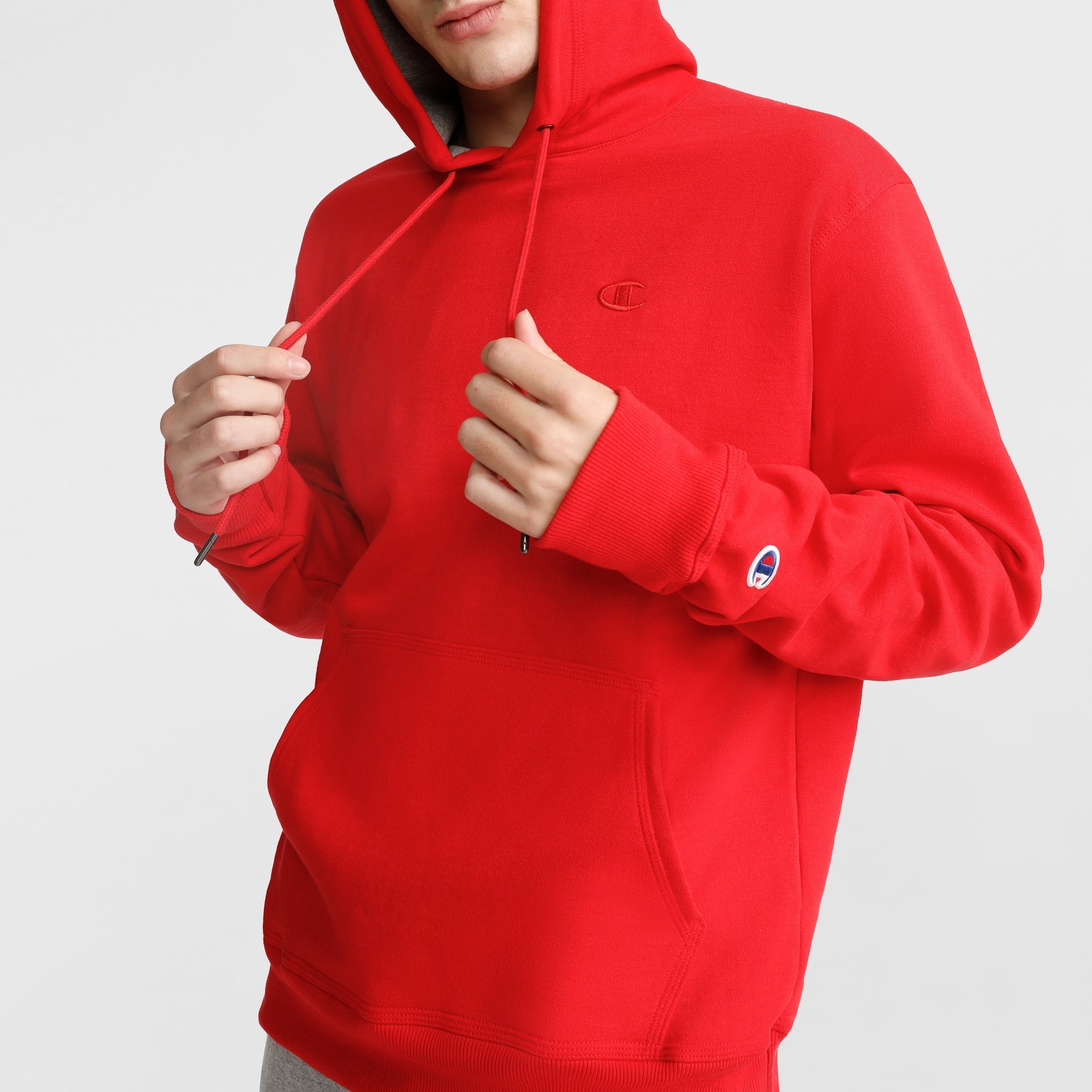 Men's Powerblend Hoodie with C Logo - Comfortable Fleece Sweatshirt