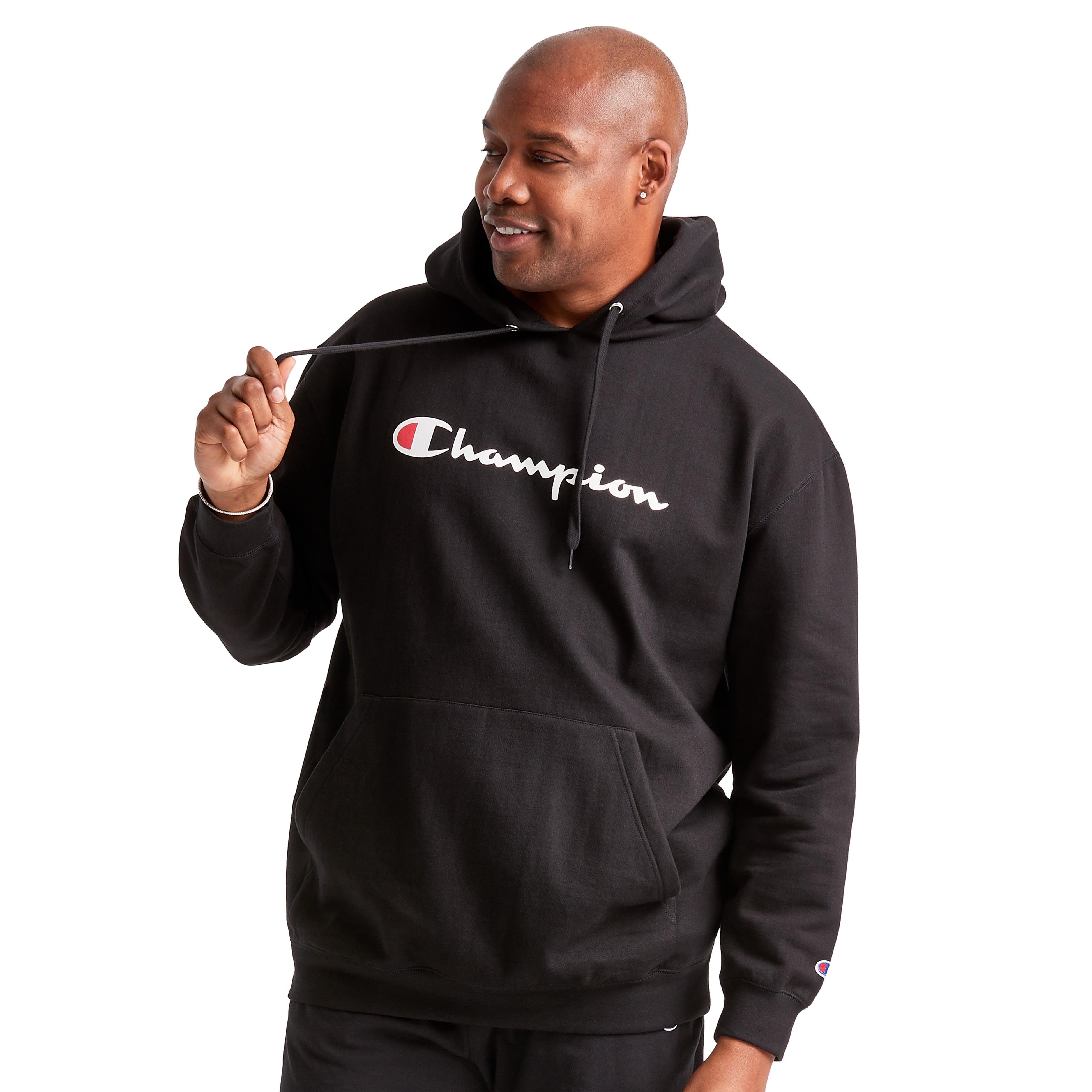Men's Big & Tall Powerblend Fleece Hoodie with Script Logo