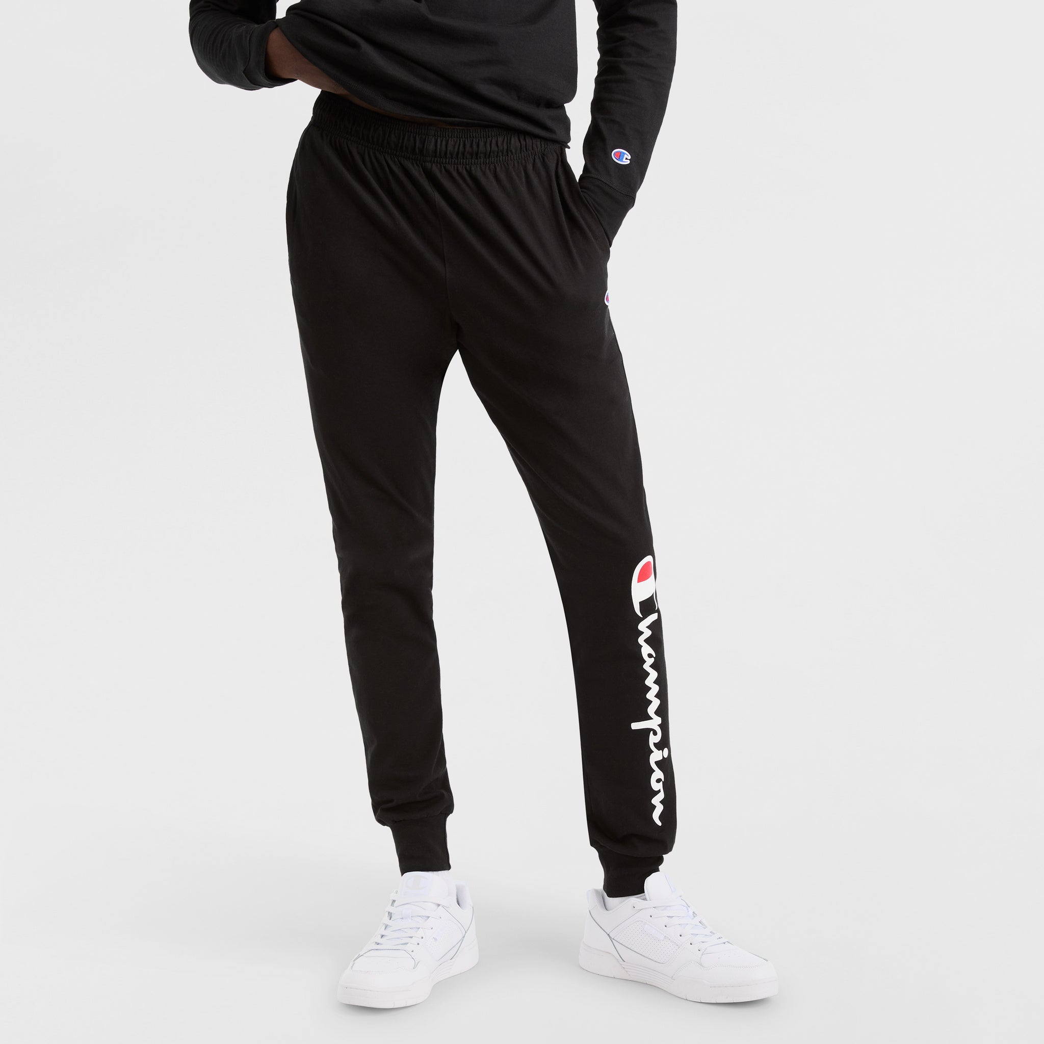 Men's Lightweight Lounge Joggers with Script Logo & Side Pockets